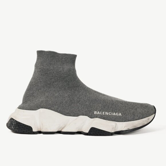 Balenciaga Speed LT Dark Grey New Kine Knit High-Top Sneakers